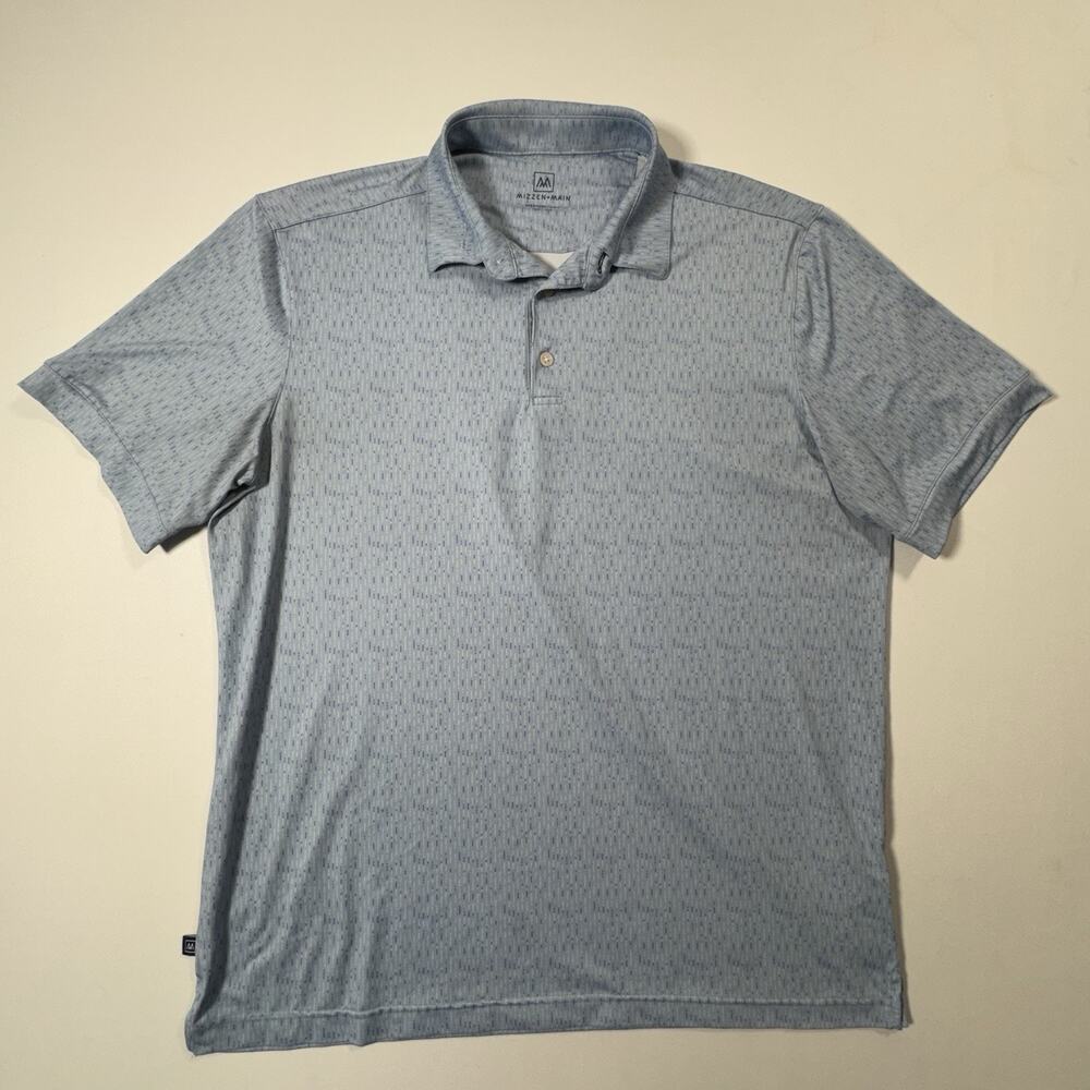 Mizzen+Main Polo Shirt Mens Medium Classic Blue Stretch Performance Golf Active